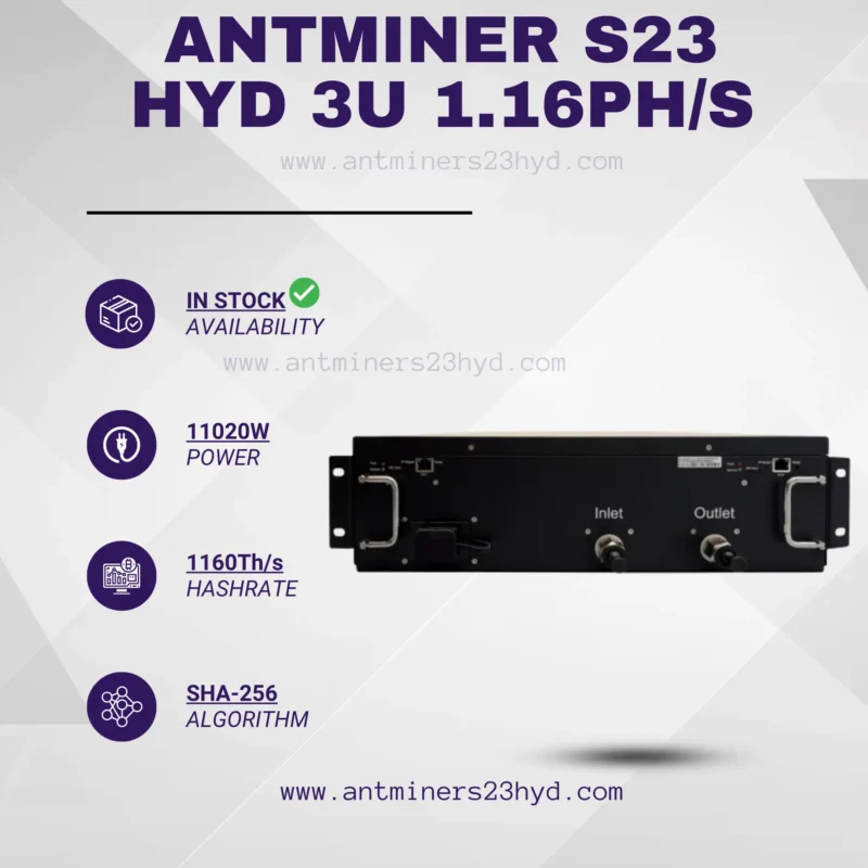 Bitmain Antminer S23 Hyd 3U (1.16 Ph/s) - Image 3