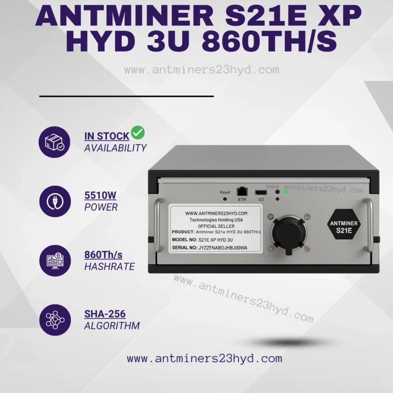 Bitmain Antminer S21e XP Hyd 3U (860Th/s)